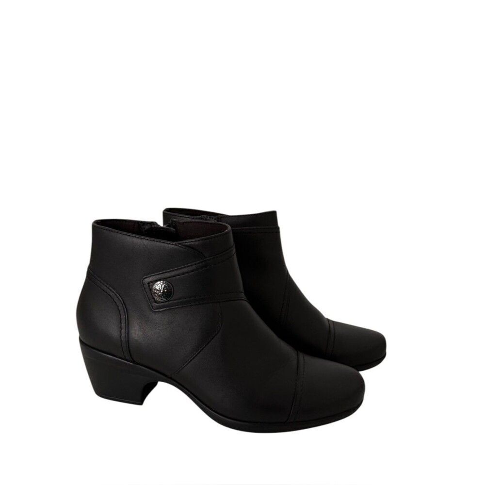 Clarks Black Emily Calle Leather Ankle Booties